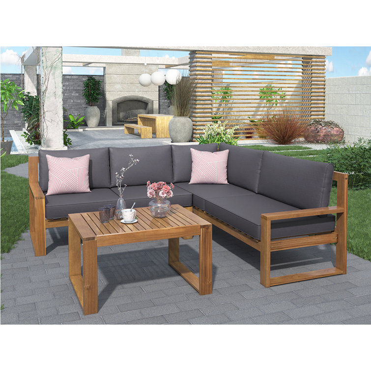 Rosecliff Heights Otwell 4 Person Outdoor Seating Group with